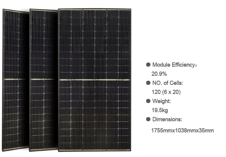 Fellow Energy -  380W Black Frame bifacial - Mono Perc