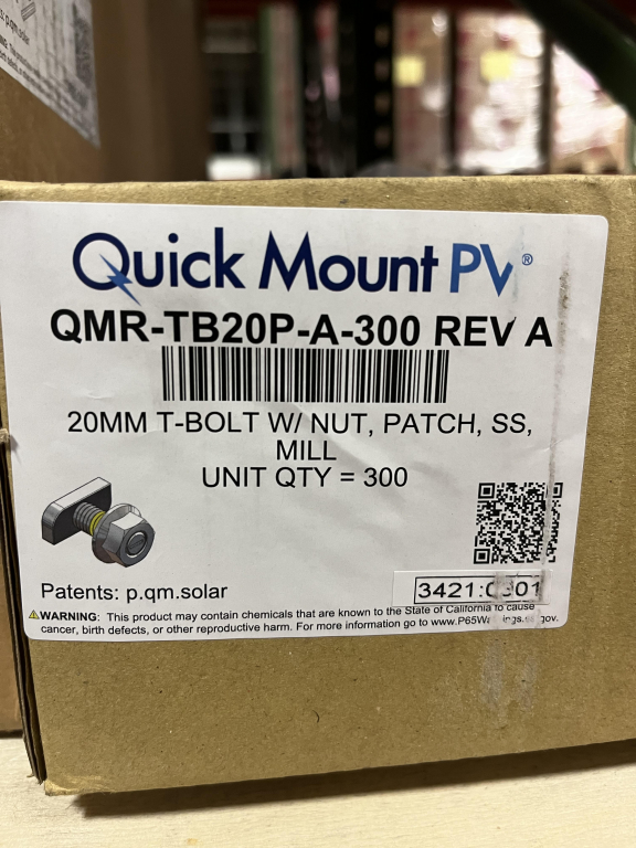 Quick Mount PV MLPE MNT T-Bolt 20MM