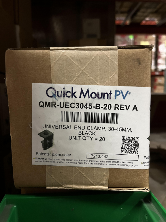 Quick Mount PV Universal End Clamp 30-45mm