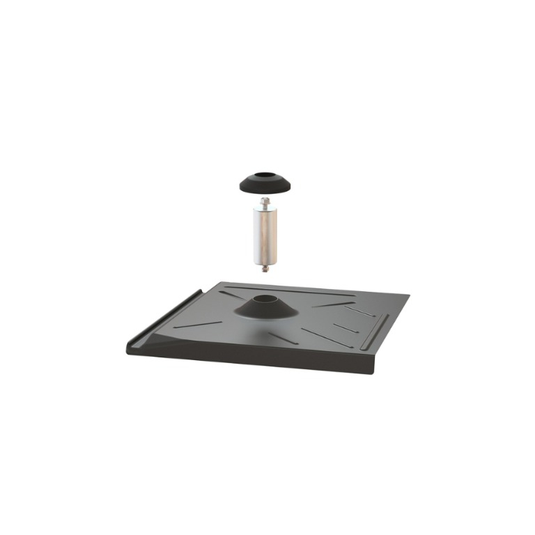 Pegasus Solar Flat Tile Flashing W/ Post  EPDM Boot - Black