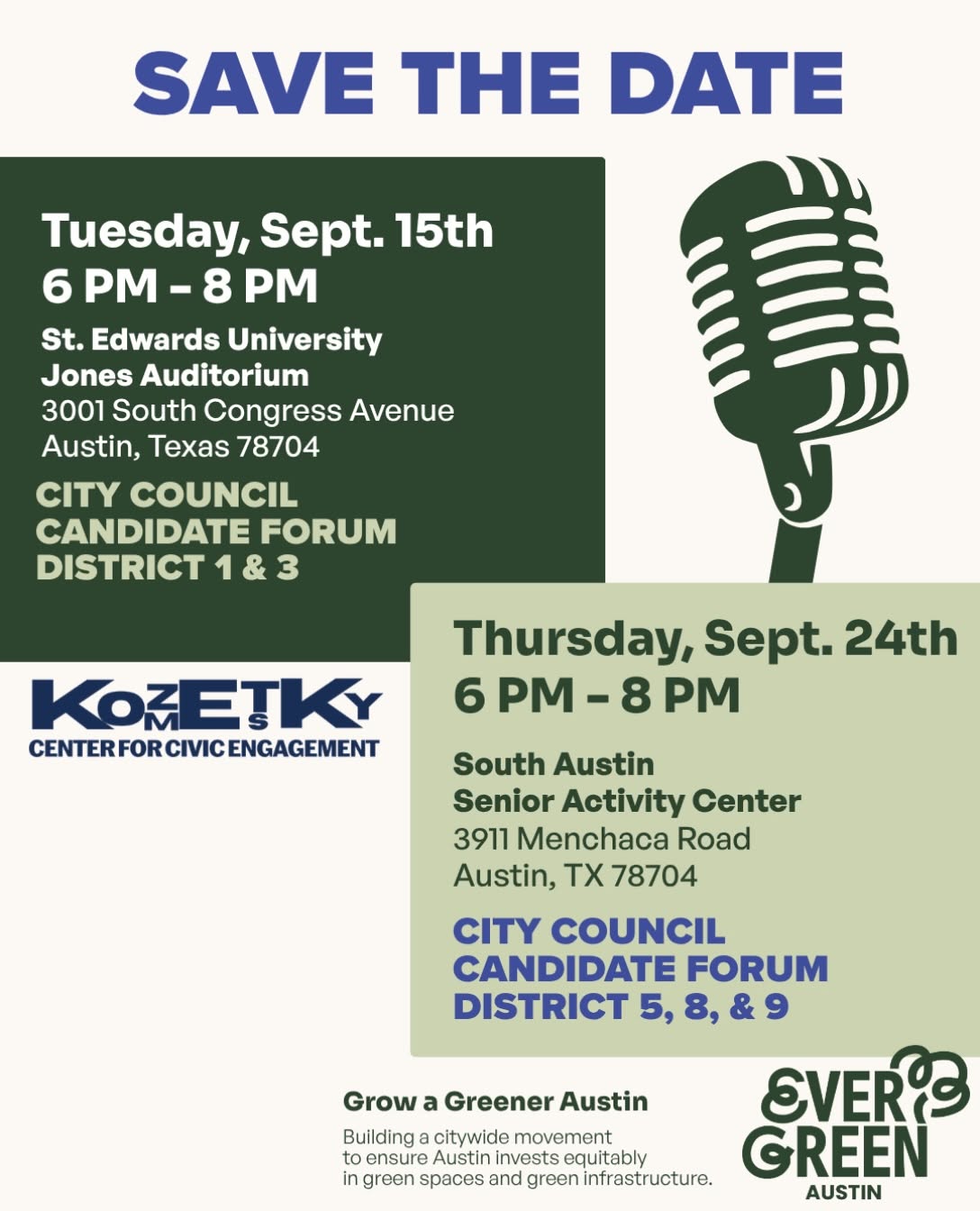 Evergreen Austin Council Forum