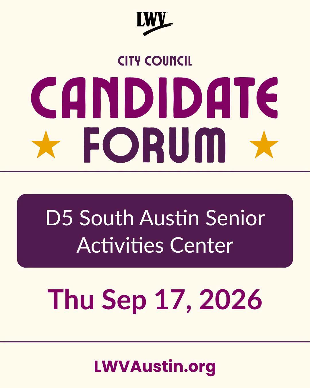 District 5 LWV Candidate Forum