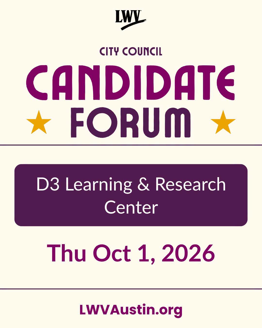 District 3 - LWV Candidate Forum