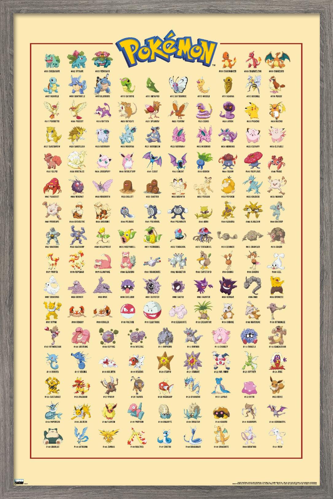 Póster de Pokémon - Kanto Grid 14x22
