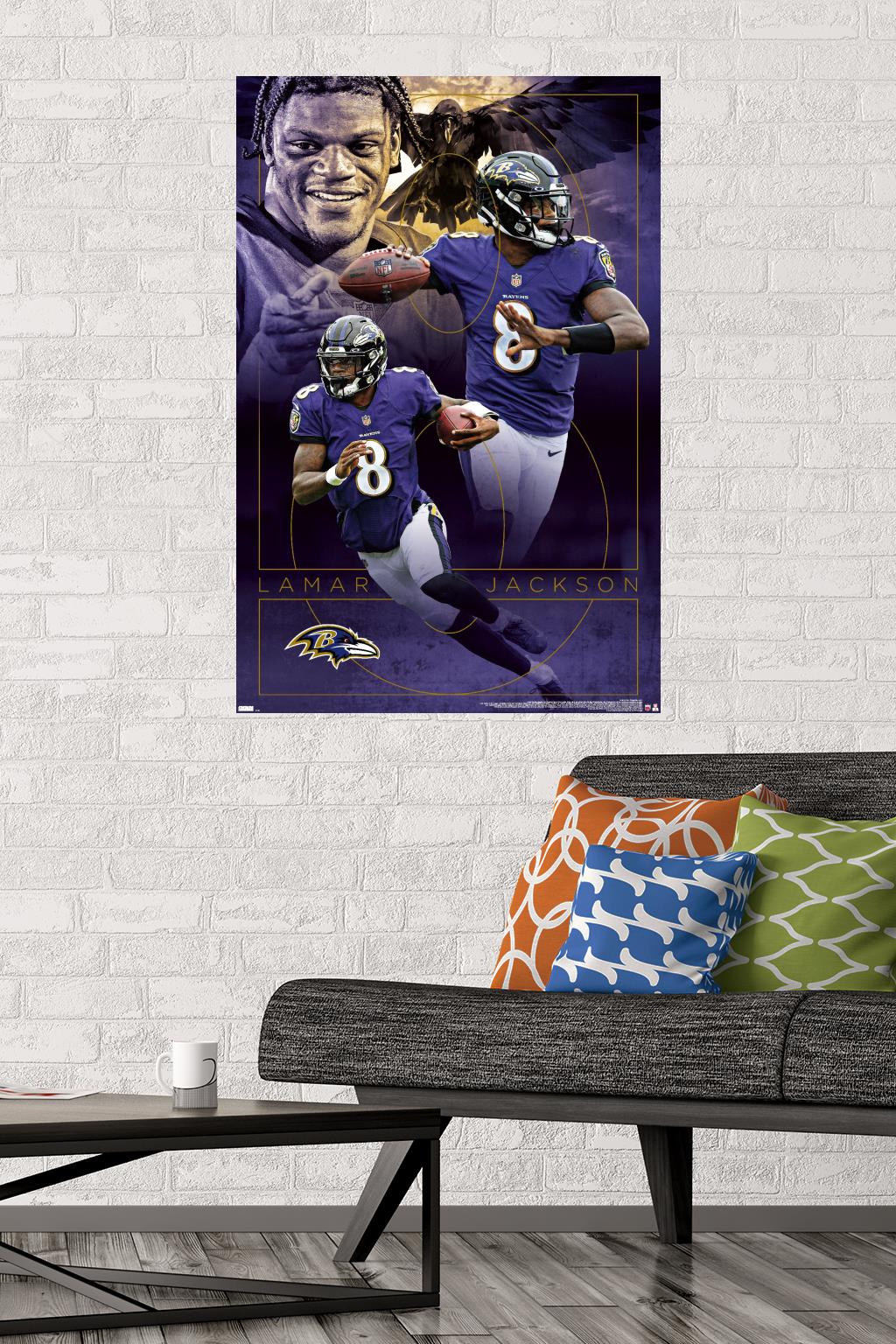 NFL Baltimore Ravens - Lamar Jackson 20 - Poster - Foto 2 di 4