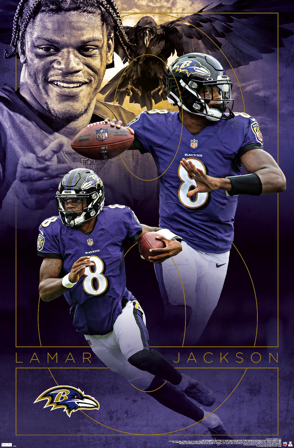 NFL Baltimore Ravens - Lamar Jackson 20 - Poster - Foto 1 di 4