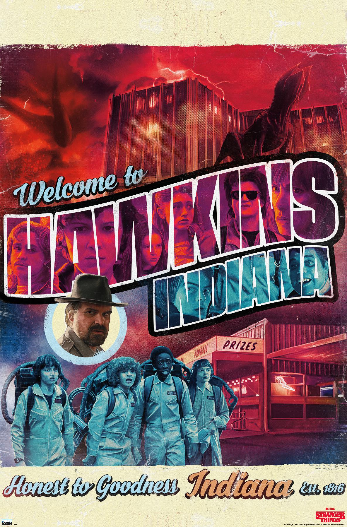 Netflix Stranger Things - Welcome to Hawkins Indiana - Poster - Bild 1 von 4