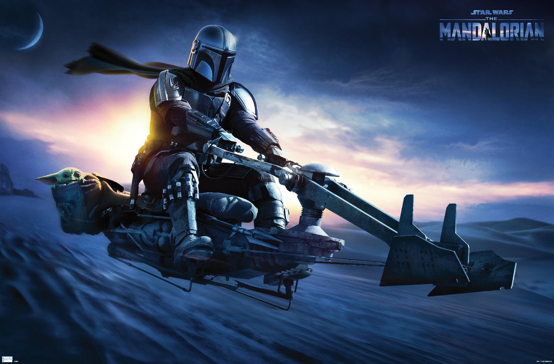 Star Wars: The Mandalorian - Grogu Sunset Speeder - Poster | eBay