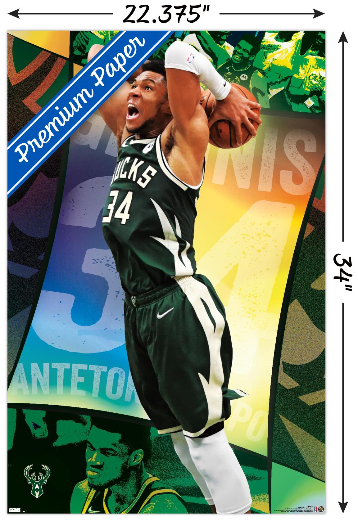 NBA Milwaukee Bucks - Giannis Antetokounmpo 21 - Poster - Bild 3 von 4
