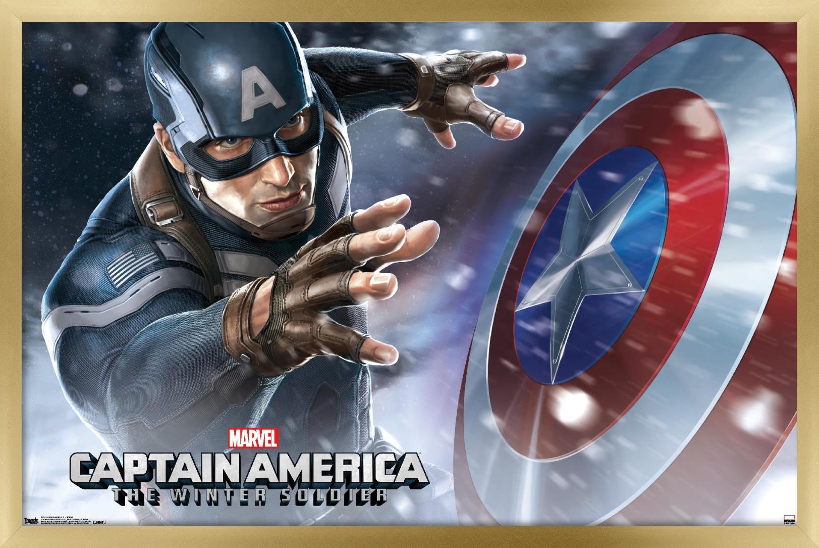 CAPTAINAMERICA THE WINTER SOLDIER サイン入り Marvel - Captain America - The Winter Soldier - Shield 14x22