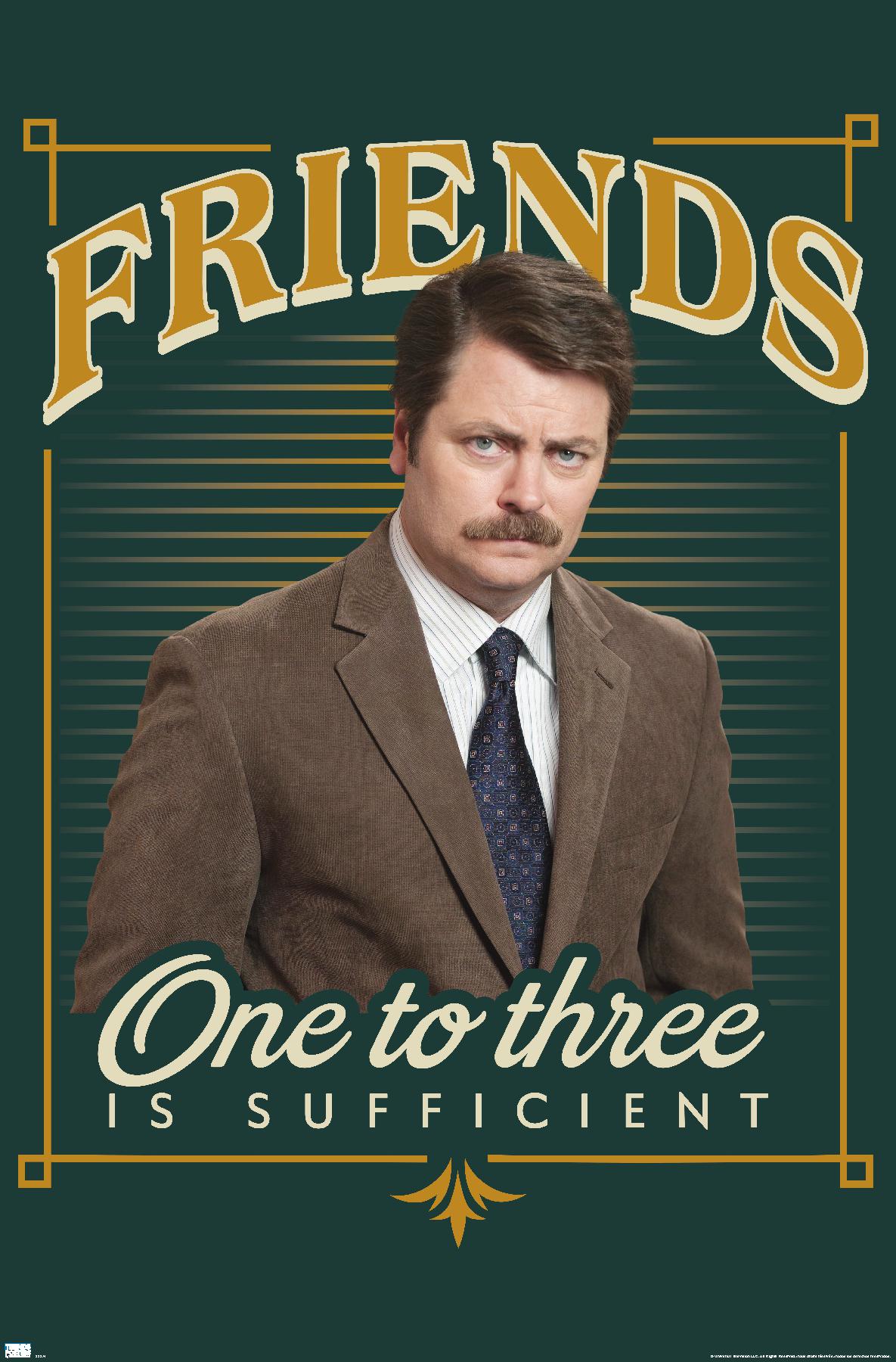 Parks and Recreation Ron Swanson Friends Poster