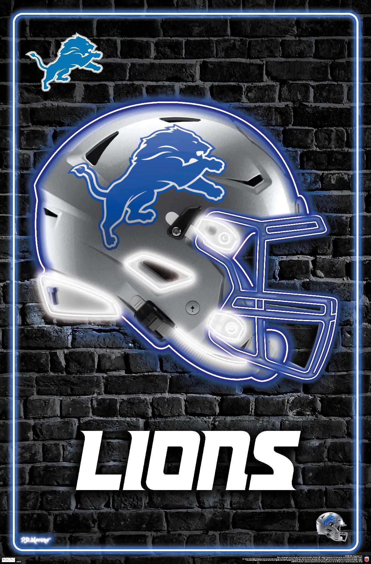 NFL Detroit Lions - Neon Helm 23 - Poster - Bild 1 von 4