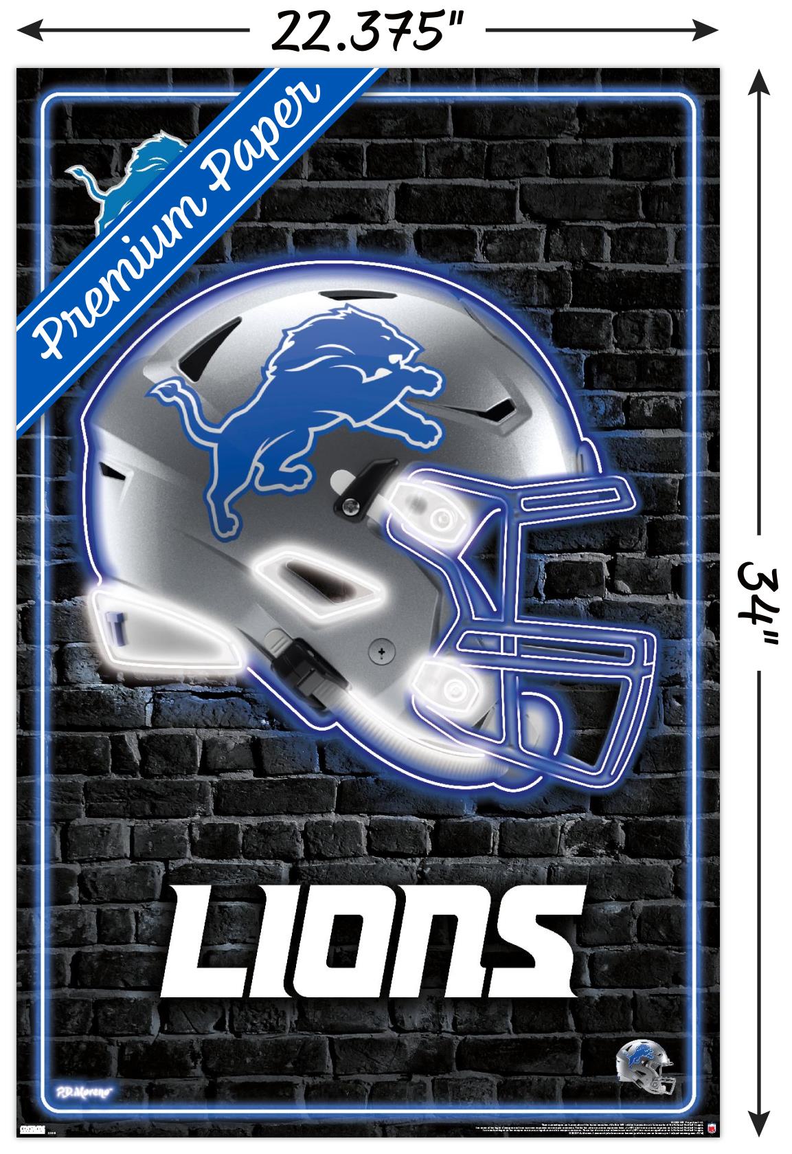 NFL Detroit Lions - Neon Helm 23 - Poster - Bild 3 von 4