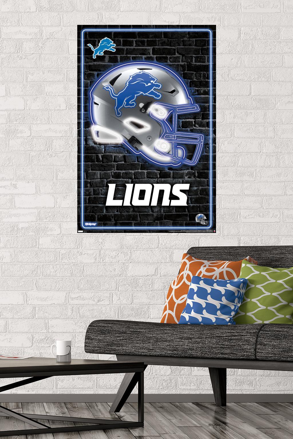 NFL Detroit Lions - Neon Helm 23 - Poster - Bild 2 von 4