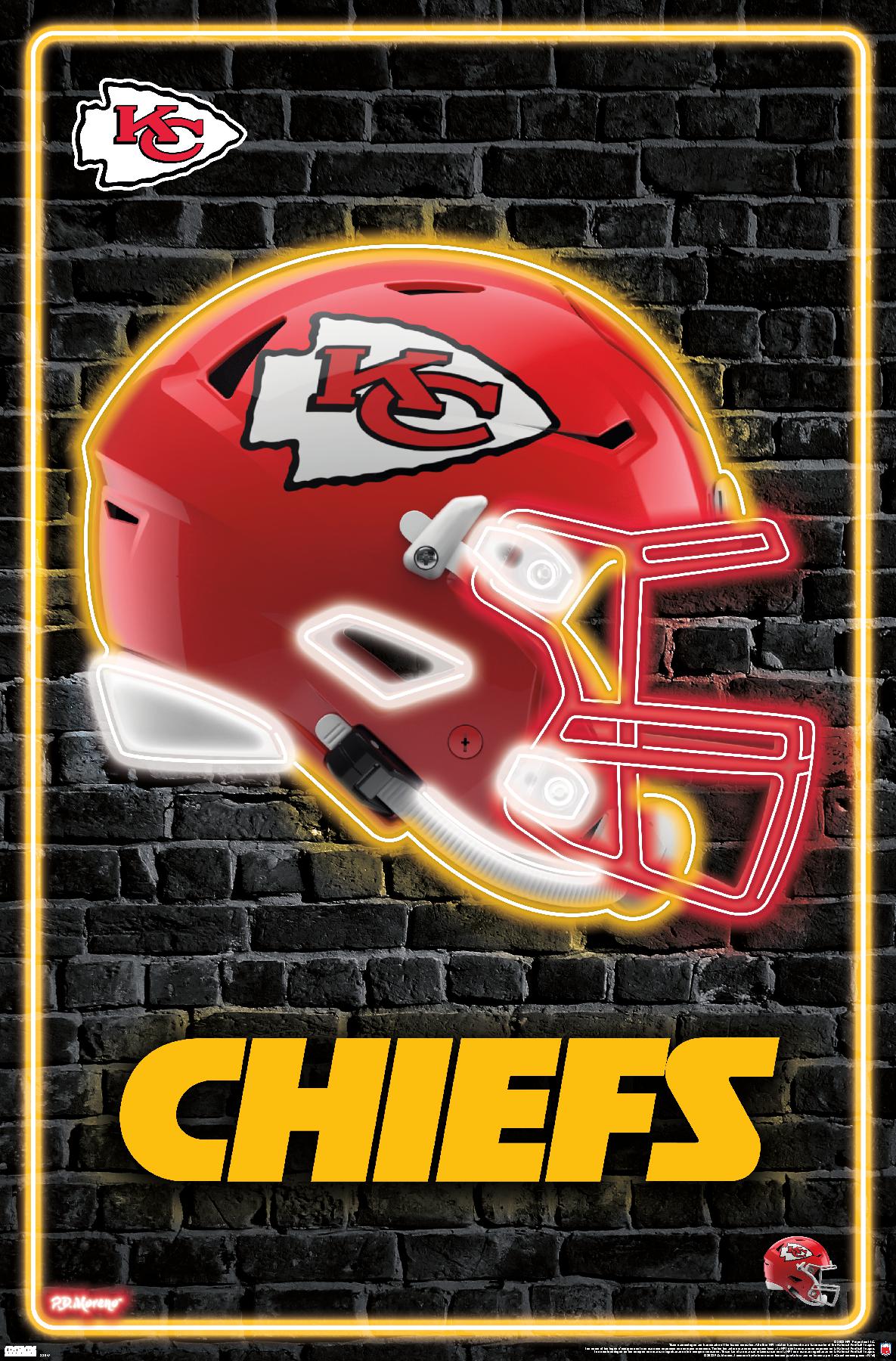 NFL Kansas City Chiefs - Neon Helmet 23 - Poster - Picture 1 of 4