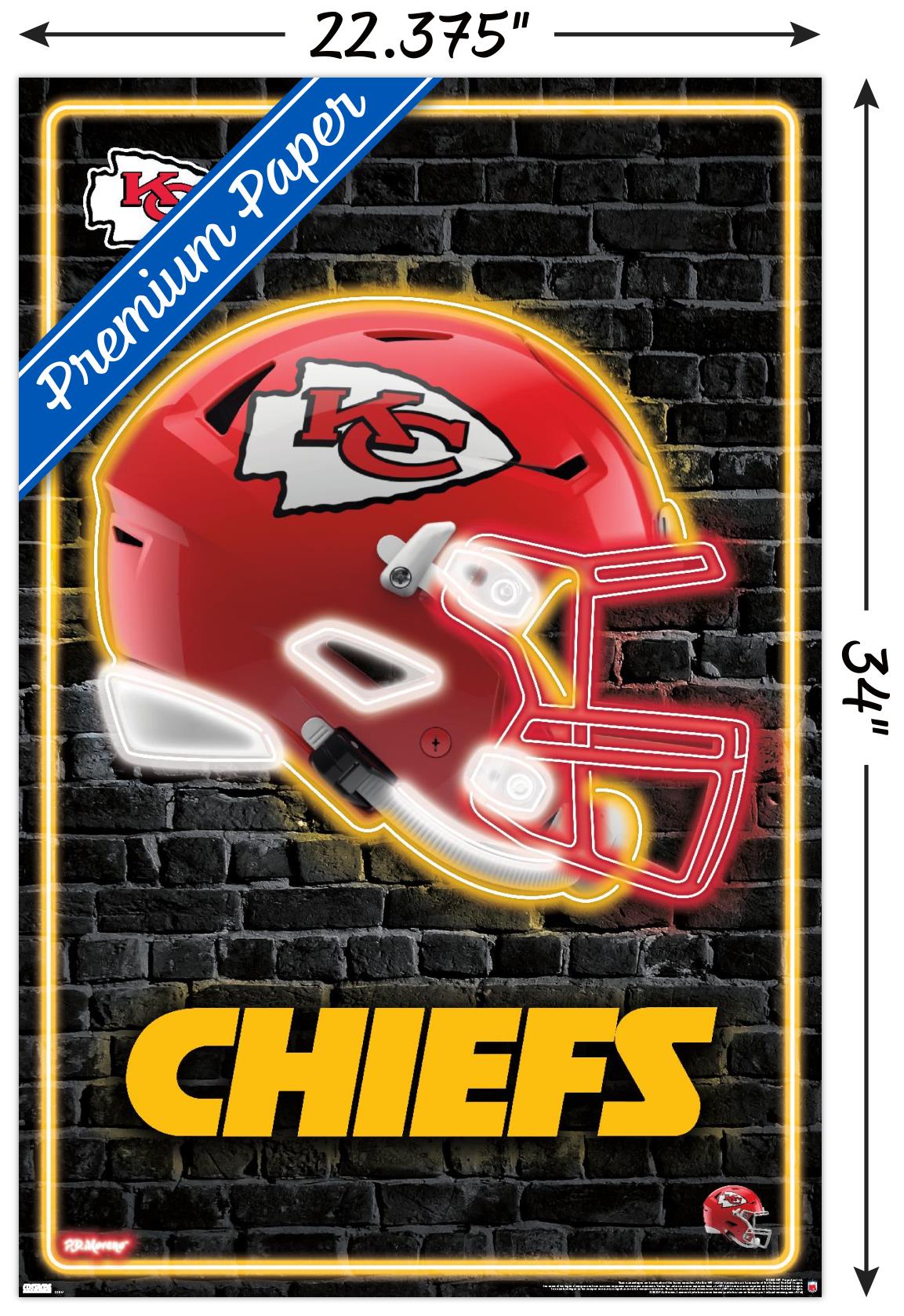 NFL Kansas City Chiefs - Neon Helmet 23 - Poster - Picture 3 of 4