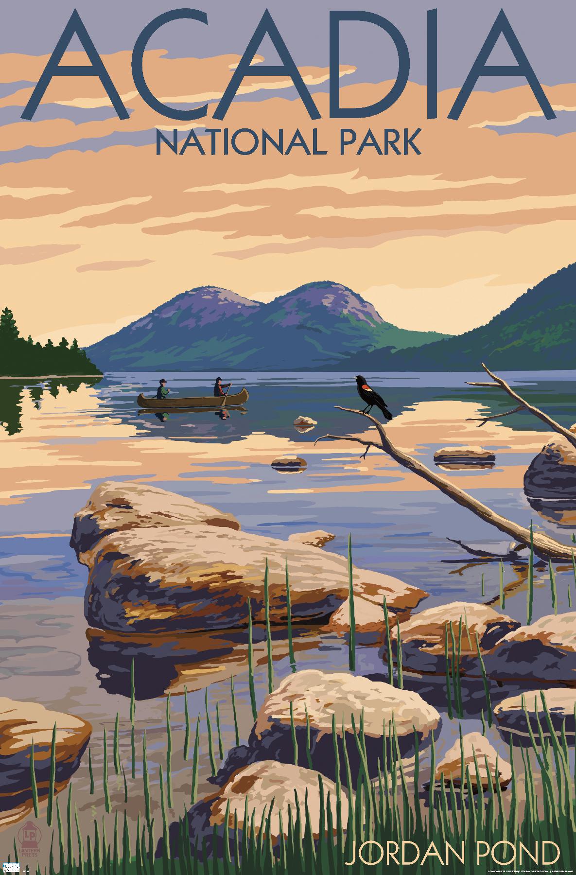 Lantern Press - Acadia National Park, Maine, Jordan Pond - Poster - Picture 1 of 4