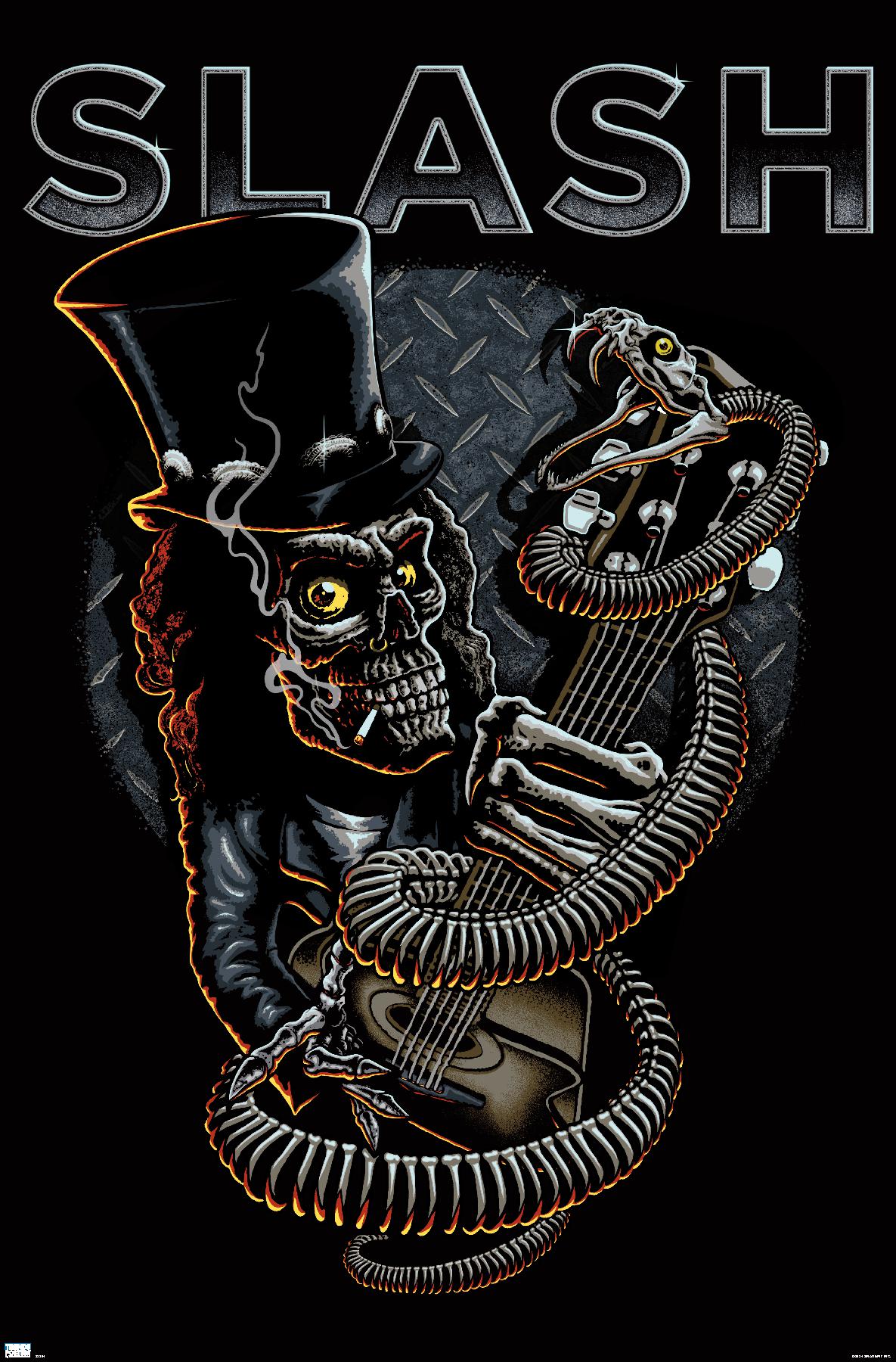 Slash - Skull Guitar Snake - Poster | eBay