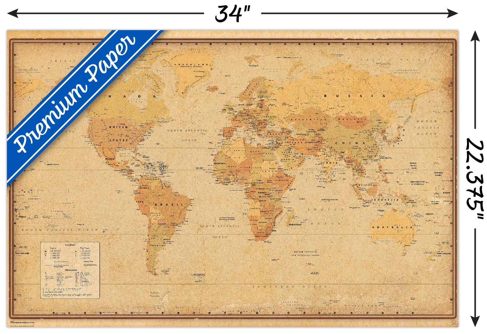 Antique World Map 2024 - Poster - Picture 3 of 4