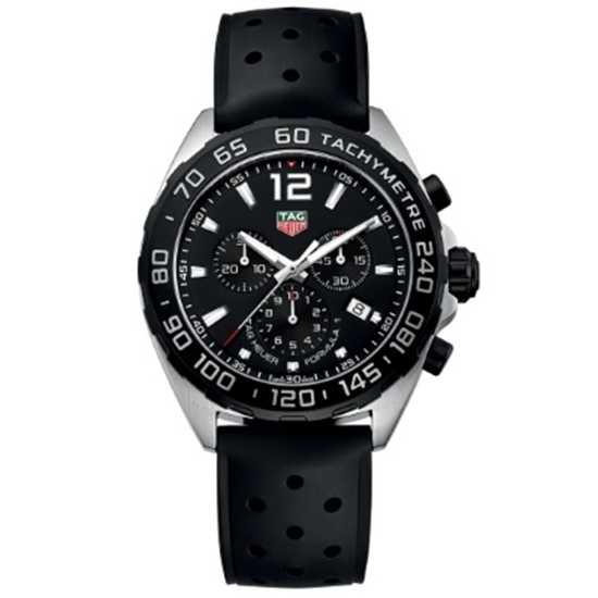 Picture of TAG Men's Formula 1 Watch with Rubber Strap & Black Dial