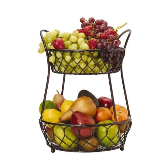 Picture of Mikasa Gourmet Basics Loop & Lattice 2-Tier Wire Basket