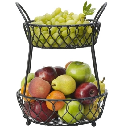 Picture of Mikasa Gourmet Basics Loop & Lattice 2-Tier Round Basket