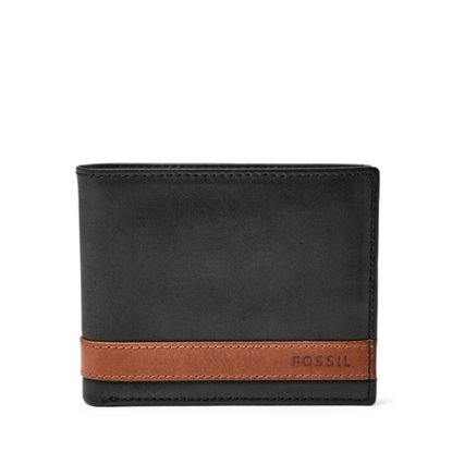 Picture of Fossil Quinn Bifold Wallet with Flip ID - Black