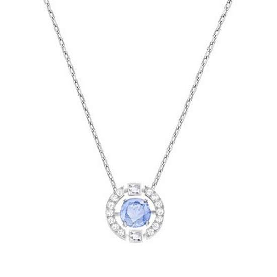 Picture of Swarovski Sparkling Dance Round Necklace - Rhodium/Blue