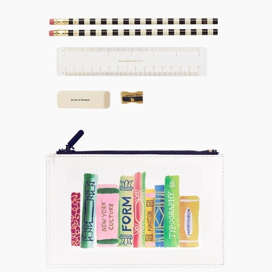 Picture of Kate Spade Pencil Pouch - Bookshelf