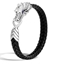 Picture of John Hardy Legends Naga Silver Bracelet w/ Black Leather