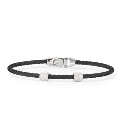 Picture of ALOR Black Cable Double Station Stackable Bracelet