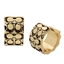 Picture of Coach Quilted Logo Huggie Earrings - Antique Gold