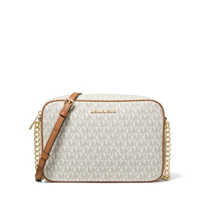 Picture of Michael Kors Jet Set Signature Large E/W Crossbody - Vanilla