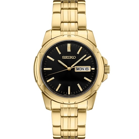 Picture of Seiko Men's Essential Gold-Tone Watch with Black Dial
