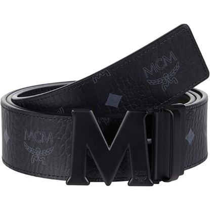 Picture of MCM Claus Reversible Belt - Black with Matte Black Buckle