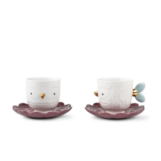 Picture of Lladro Set of Two Cups and Saucers Kawki