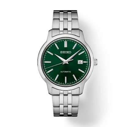 Picture of Seiko Essentials Stainless Steel Automatic Watch w/ Green Dial