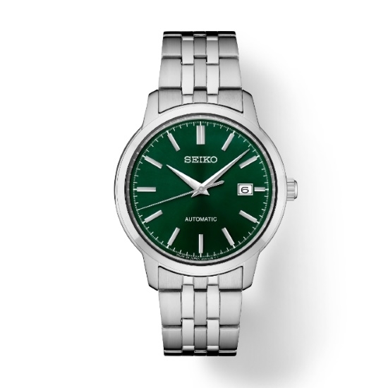 Picture of Seiko Essentials Stainless Steel Automatic Watch w/ Green Dial