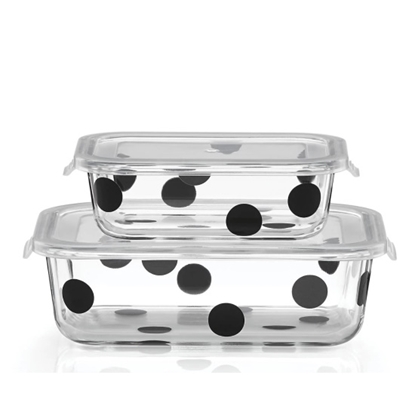 Picture of Kate Spade Kitchen Deco Dot Rectangular Food Storage Set