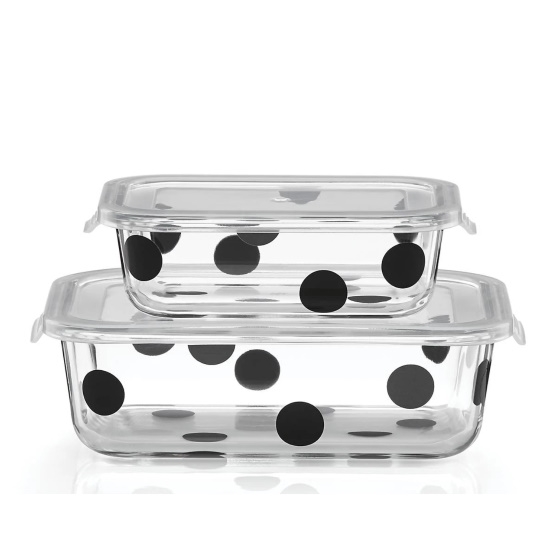 Picture of Kate Spade Kitchen Deco Dot Rectangular Food Storage Set