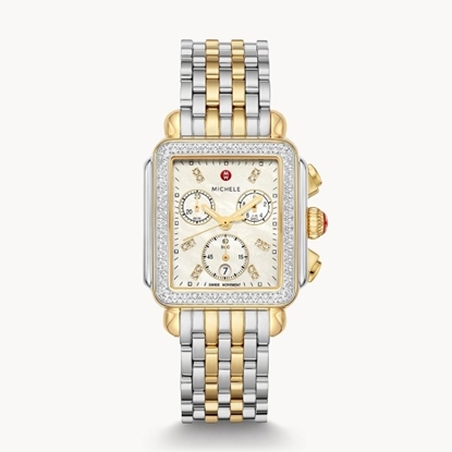 Picture of Michele Deco Two-Tone 18k Gold Diamond Watch