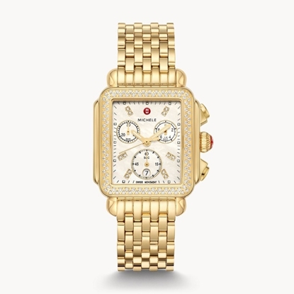 Picture of Michele Deco 18k Gold Diamond Watch