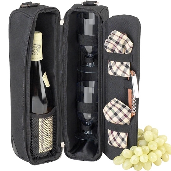 Picture of Picnic at Ascot Sunset Single-Bottle Wine Carrier