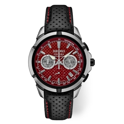 Picture of Seiko Coutura Chrono Red Dial Leather Strap
