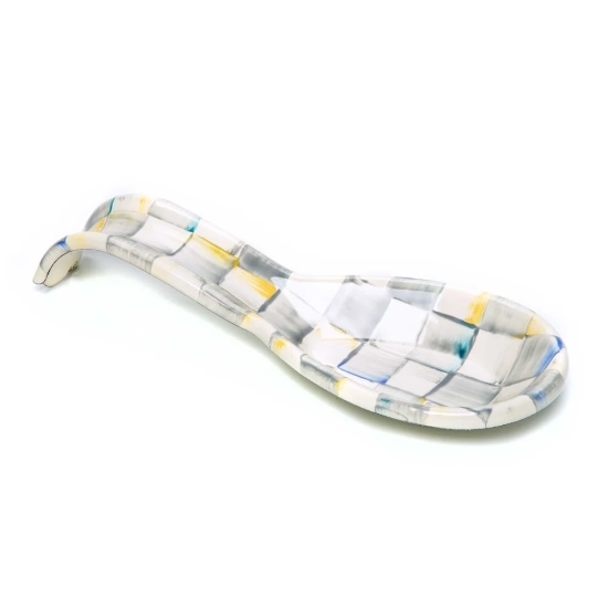 Picture of MacKenzie-Childs Sterling Check Enamel Spoon Rest