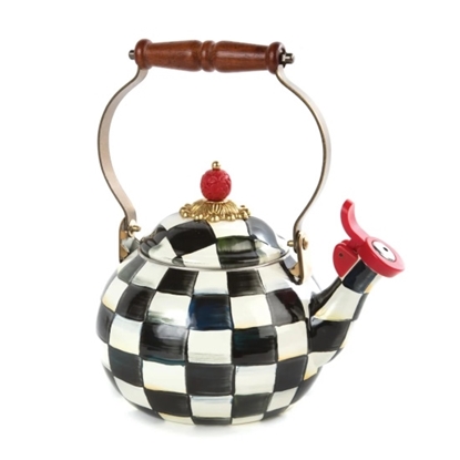 Picture of MacKenzie-Childs Courtly Check Enamel Whistling Tea Kettle
