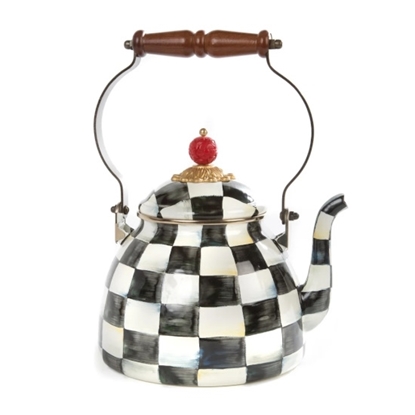 Picture of MacKenzie-Childs Courtly Check Enamel 2-Qt. Tea Kettle