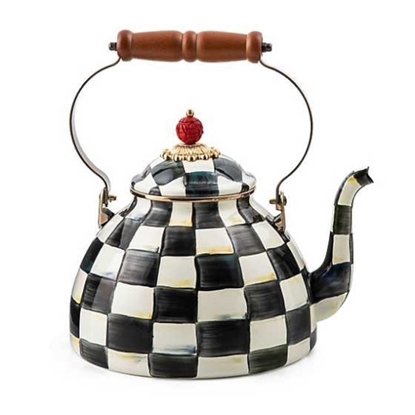 Picture of MacKenzie-Childs Courtly Check Enamel 3-Qt. Tea Kettle