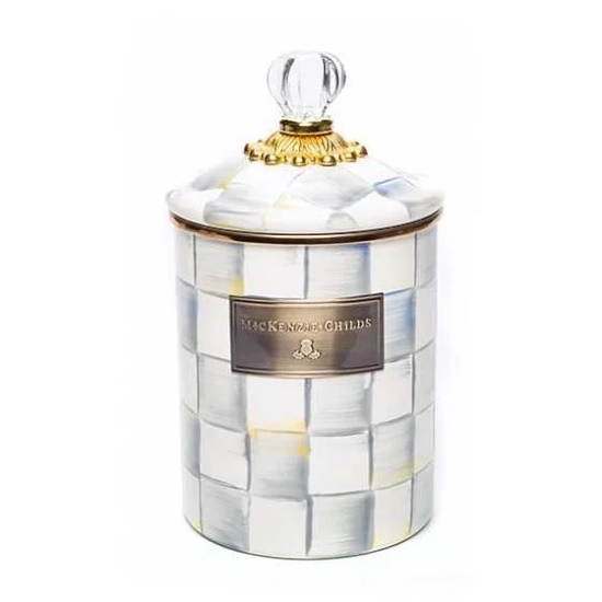 Picture of MacKenzie-Childs Sterling Check Enamel Canister - Medium