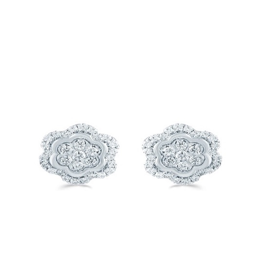 Picture of Lotus Floral Halo 1/2ct. Earrings